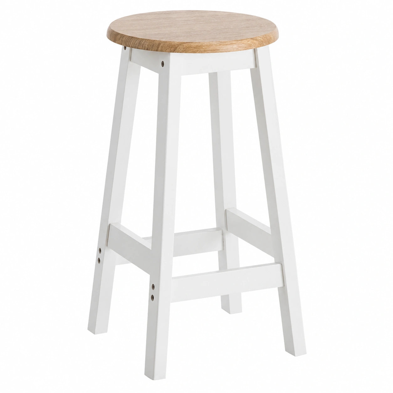 Taburete de Cocina Moderno de Madera Blanca 54x29x29 cm