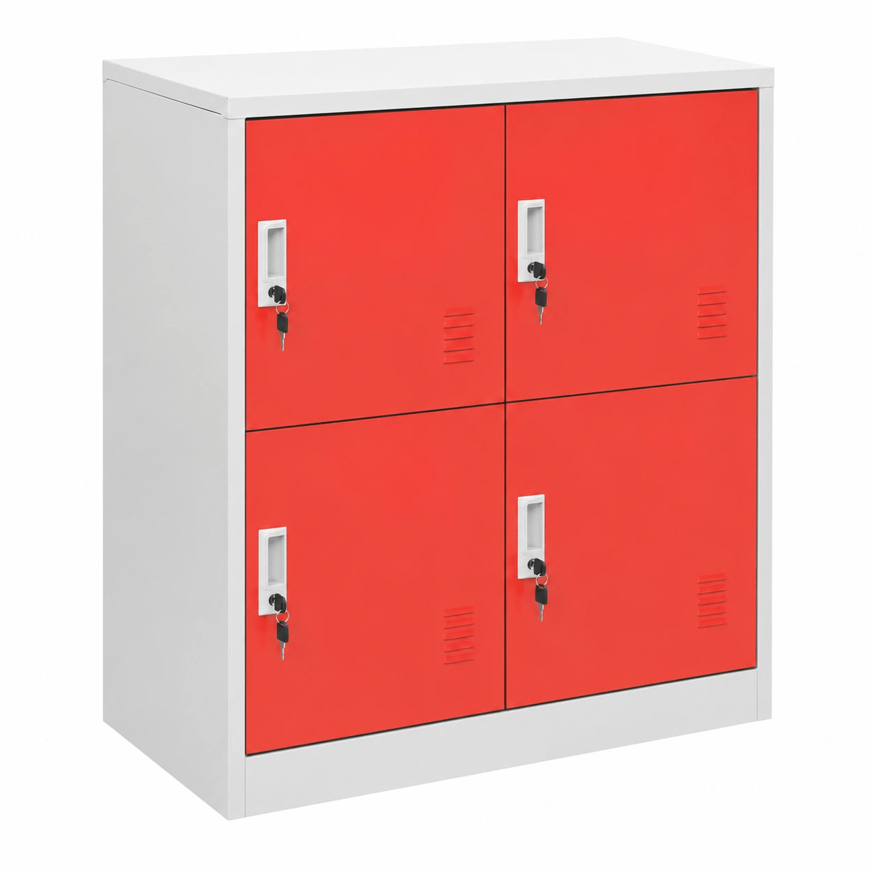 Conjunto de 2 Taquillas Metálicas de Acero Gris y Rojo para Vestuario 90x45x92,5 cm