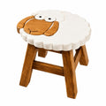 Taburete Infantil de Madera con Forma de Oveja, Asiento 25 cm