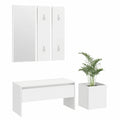 Conjunto de Muebles de Pasillo en Madera Multicapa Blanco Brillante, Taquillas y Almacenamiento