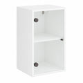 Armario de Pared Blanco con Puertas de Vidrio, 35x37x68,5 cm