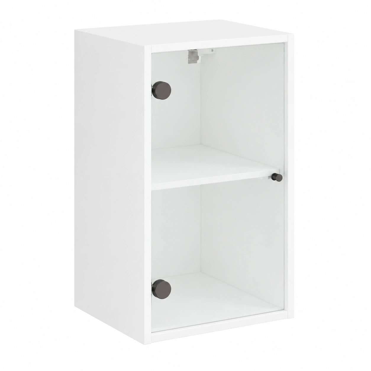 Armario de Pared Blanco con Puertas de Vidrio, 35x37x68,5 cm