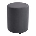 Ottomana de Terciopelo Redonda para Salón y Dormitorio - Puff Compacto 28 x 36 cm - Reposapiés Decorativo - Taburete Elegante de Tocador