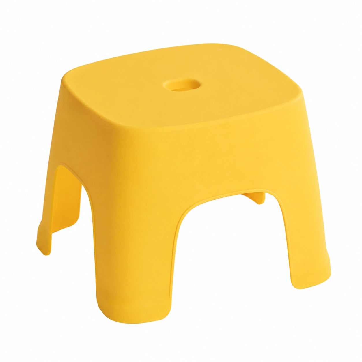 Taburete Infantil Apilable de PVC Amarillo para Baño y Uso Diario