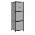Armario de Acero con 3 Cajones de Tela en Gris, 34x34x101 cm