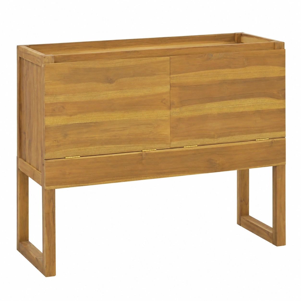 Mueble de Baño de Teca Maciza 90x40x75,5 cm, Armario de Almacenamiento Elegante