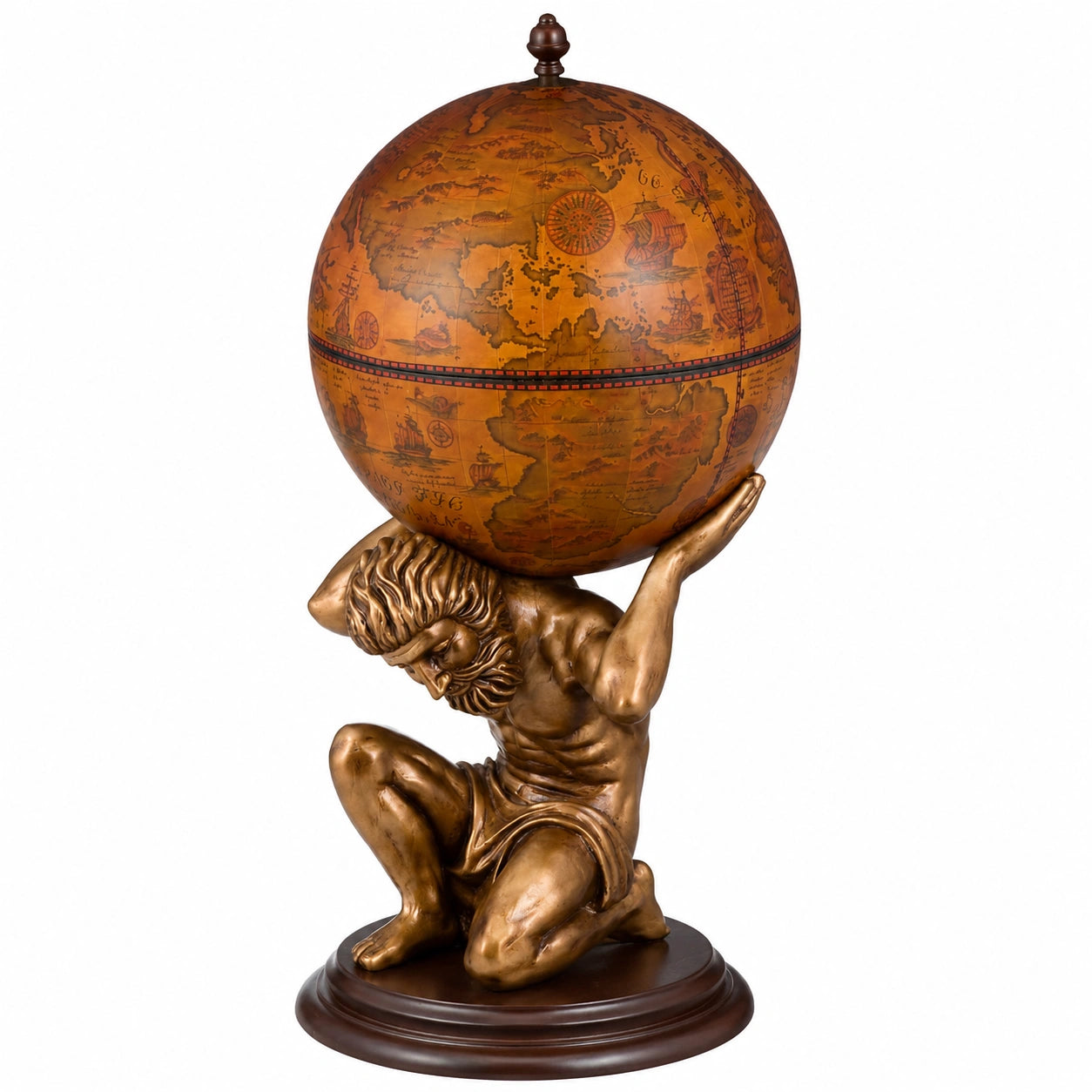 Globo Botellero de Vino Atlas Diseño Clásico 42x42x85 cm