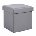 Otomana Plegable de Almacenamiento GREATOYAR, Taburete Multifuncional 38x38x38cm, Gris