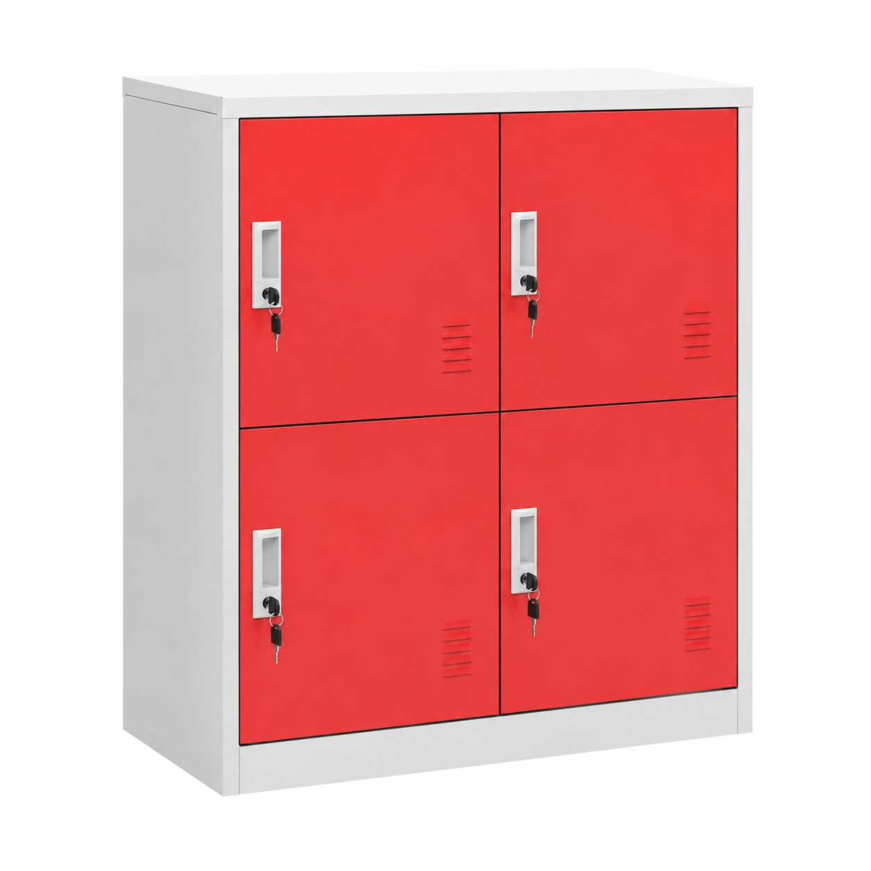 Armario Metálico para Vestuario Rojo y Gris 90x45x92,5 cm