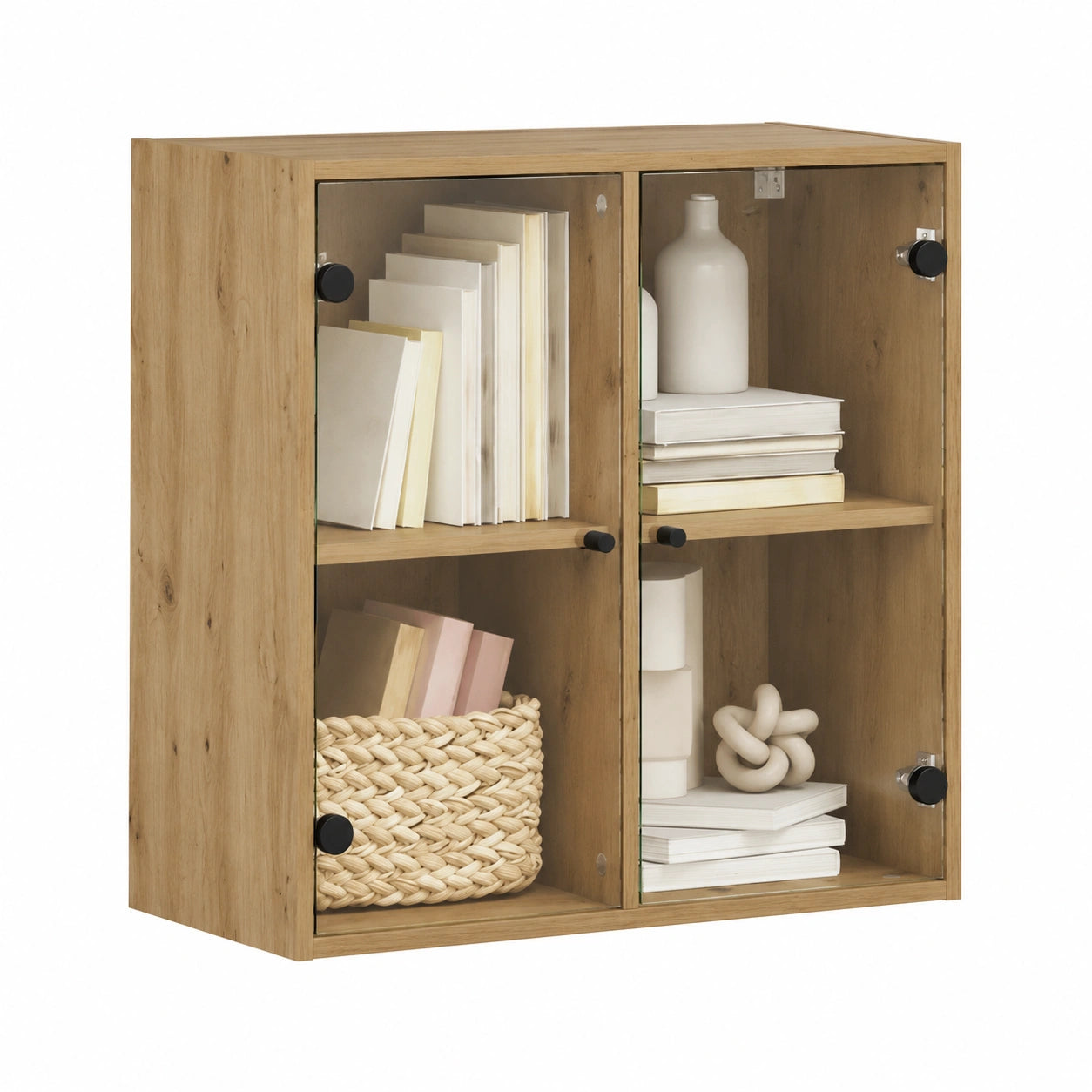 Armario de Madera de Roble Hecho a Mano 68x37x68.5 cm, Almacenamiento Elegante