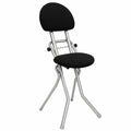 Silla Plegable Ergonómica ELONEO - Acolchada, Antideslizante, Ajustable en 3 Alturas, Soporta hasta 120 kg, Compacta y Espacialmente Eficiente (Plateado)