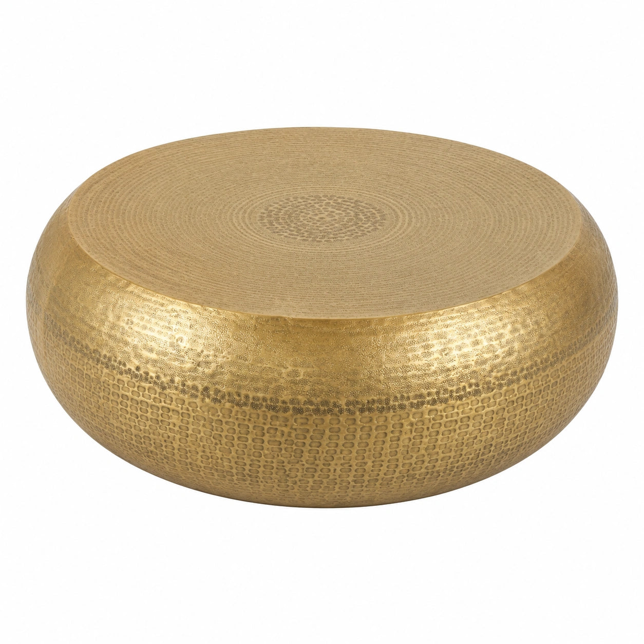 Mesa de Centro Oriental XXL de Aluminio Martillado, 98 cm
