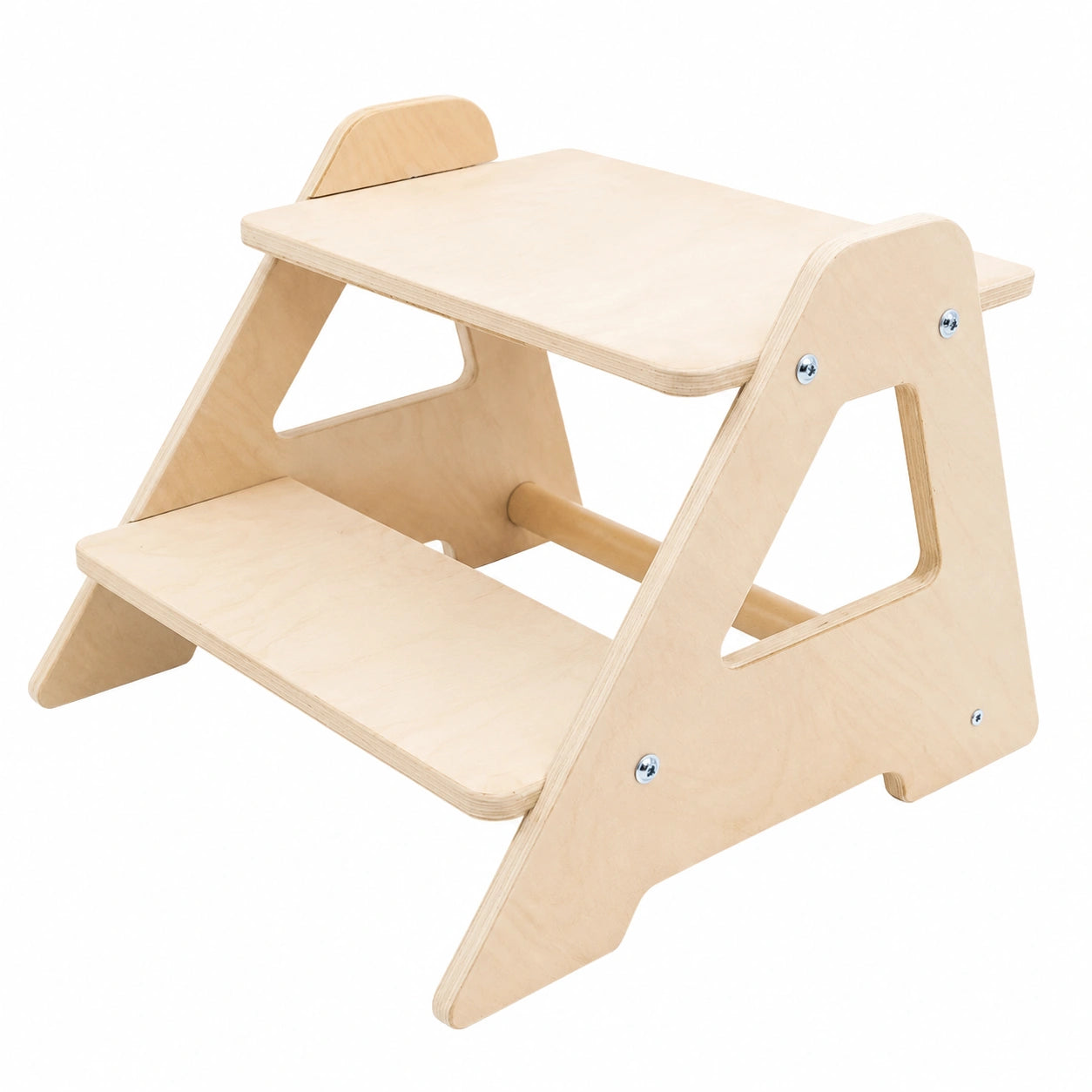 Taburete Infantil de Madera Natural para Baño | Diseño Moderno Seguro | Escalón de Aprendizaje Ecológico | Fabricación Europea