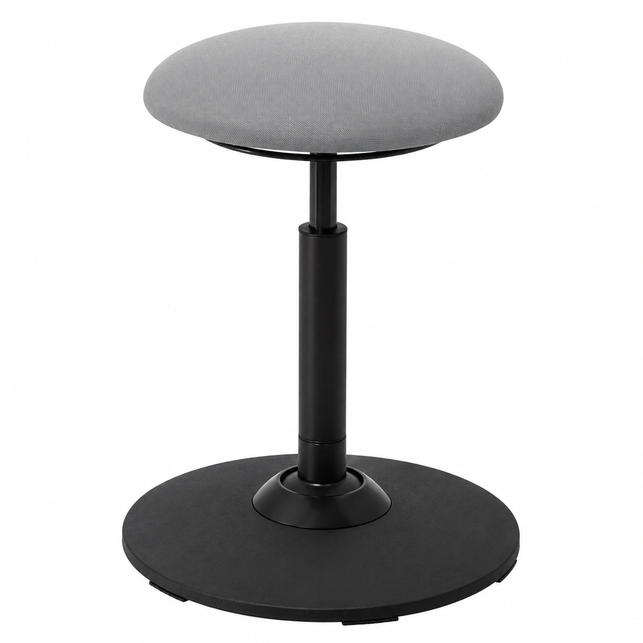 Taburete Ergonómico de Trabajo, Ajustable en Altura, Tela Gris