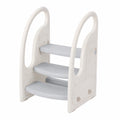Escalera Infantil Ajustable y Antideslizante, 3 Peldaños, Multiusos para Cocina y Baño (Gris)