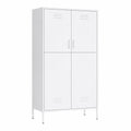 Armario Industrial de Metal Blanco para Dormitorio 90x50x180 cm